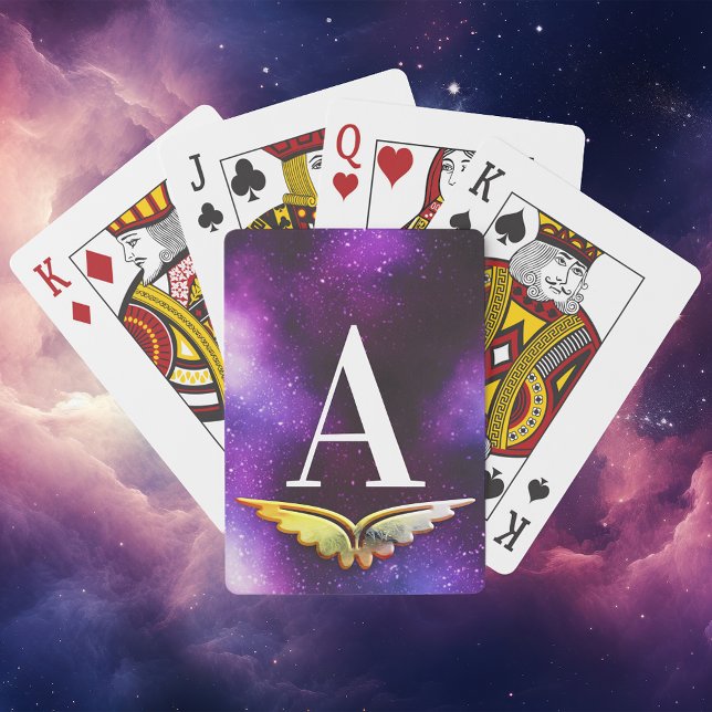 Baraja De Cartas Monograma de la galaxia púrpura del ala dorada (Subido por el creador)
