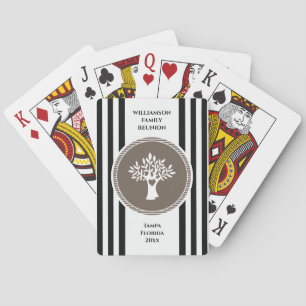 Baraja De Cartas Monograma de la unión de árboles de familia Fecha