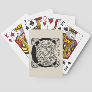 Baraja De Cartas Monograma de letra C con nudo celta vintage