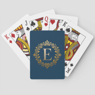 Baraja De Cartas Monograma de letra E dorada elegante