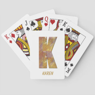 Baraja De Cartas Monograma de letra K inicial parches de campo Colc