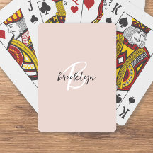 Monograma de letra script rosa gris tendencia