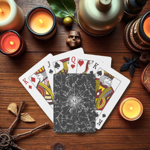 Baraja De Cartas Monograma de mármol negro cósmico