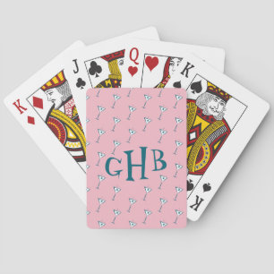 Baraja De Cartas Monograma de Martini rosa