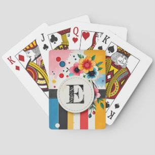 Baraja De Cartas Monograma de Moda de marco de círculo de diseño fl
