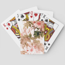 Monograma de Moda floral rosa de la época victoria