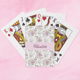 Baraja De Cartas Monograma de nombre de flor silvestre botánica flo