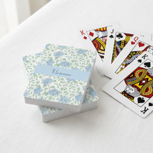 Baraja De Cartas Monograma de nombre en acuarela de flor silvestre 