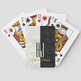 Baraja De Cartas Monograma de Oro Negro