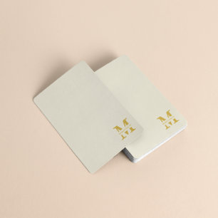 Baraja De Cartas Monograma de oro Neutral Beige