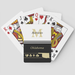 Baraja De Cartas Monograma de oro Silhouette Oklahoma