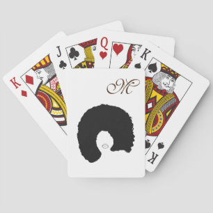 Baraja De Cartas Monograma de pelo afro