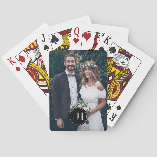 Baraja De Cartas Monograma de personalizado Mascota de fotografía n (Reverso)
