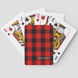Baraja De Cartas Monograma de Personalizado negro rojo ruso con rel