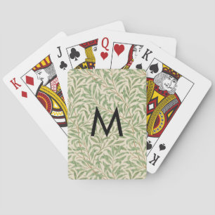 Baraja De Cartas Monograma de rama de sauce Art Nouveau William Mor