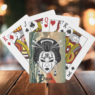 Baraja De Cartas Monograma de redes de alcantarillas retro de estil