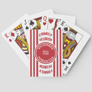 Baraja De Cartas Monograma de reunión de familia roja de banda mode