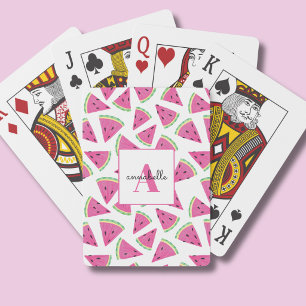 Baraja De Cartas Monograma de Sandía Tropical