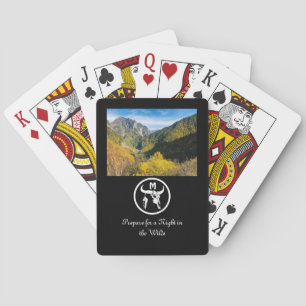 Baraja De Cartas Monograma de silueta de cráneo blanco longhorn