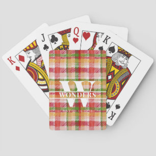 Baraja De Cartas Monograma de textura de tartán