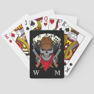 Baraja De Cartas Monograma de vaquero de mano de hombre muerto