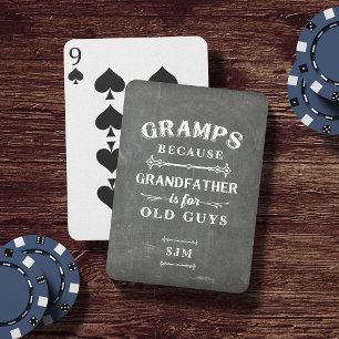 Baraja De Cartas Monograma del abuelo de Gramps divertidos
