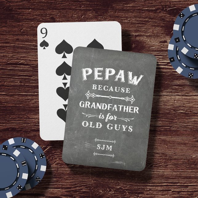 Baraja De Cartas Monograma del abuelo de Pepaw divertido (Subido por el creador)