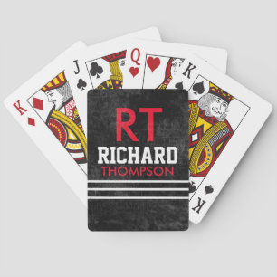 Baraja De Cartas Monograma del jugador (nombre + iniciales) en la t