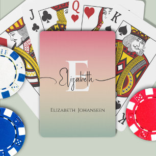 Baraja De Cartas Monograma del nombre del guión del degradado amari