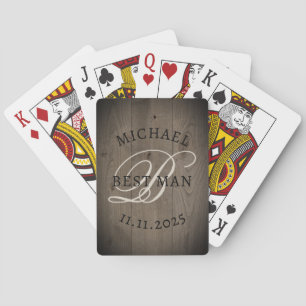 Baraja De Cartas Monograma del Padrino Rústico
