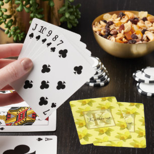 Baraja De Cartas Monograma del patrón de floración de Daffodil amar