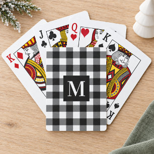 Baraja De Cartas Monograma del Personalizado de la placa de búfalo