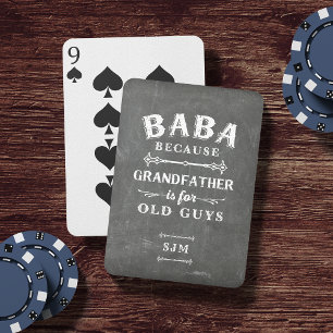 Baraja De Cartas Monograma divertido del abuelo de Baba