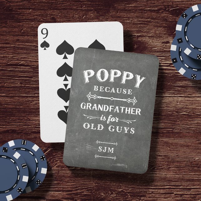 Baraja De Cartas Monograma divertido del abuelo de la amapola (Subido por el creador)