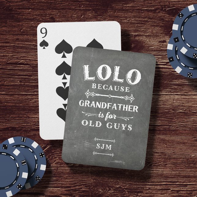 Baraja De Cartas Monograma divertido del abuelo de Lolo (Subido por el creador)