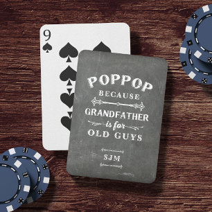 Baraja De Cartas Monograma divertido del abuelo de Poppop