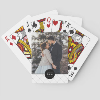 Baraja De Cartas Monograma elegante de círculo