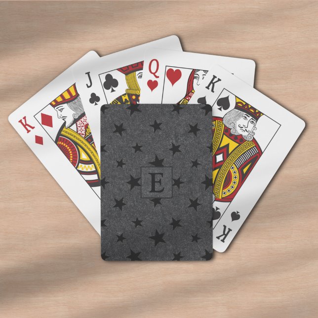 Baraja De Cartas Monograma elegante de Moda moderna Estrella negra (Subido por el creador)