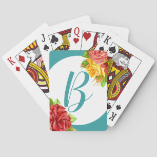 Baraja De Cartas Monograma floral