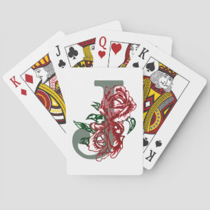 Baraja De Cartas Monograma floral J letra mayúscula