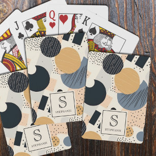 Baraja De Cartas Monograma Formas Geométricas Terrosas Boho Abstrac