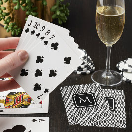 Baraja De Cartas Monograma Geométrico Moderno Blanco Negro