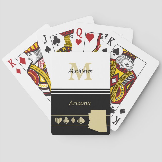 Baraja De Cartas Monograma Gold Silhouette Arizona (Reverso)