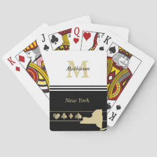 Baraja De Cartas Monograma Gold Silhouette Nueva York