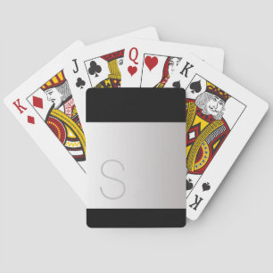 Baraja De Cartas Monograma gris en gradación plateada, negro