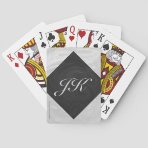 Baraja De Cartas Monograma gris y negro con cielo lluvioso