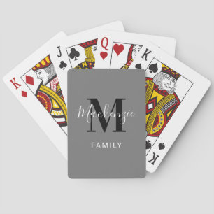 Baraja De Cartas Monograma inicial de la familia de Personalizados