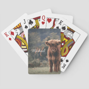 Baraja De Cartas Monograma inicial de ternera bovina de montaña de