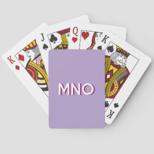 Baraja De Cartas Monograma Inicial Moderno Lila