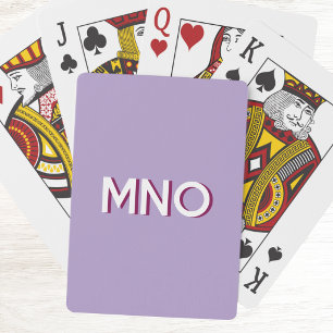 Baraja De Cartas Monograma Inicial Moderno Lila